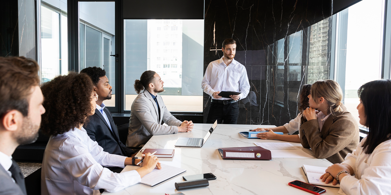 a image of team member in office